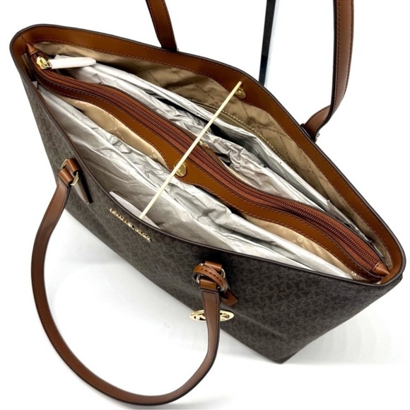 Michael Kors Sheila Large Logo Tote Bag & Matching Continental Wallet Brown - Picture 7 of 13